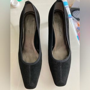 Vintage Laura Ashley velvet suede heels